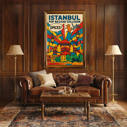 Vibrant Istanbul Bazaar Pop Art Urban Cityscape Poster PosterGoat