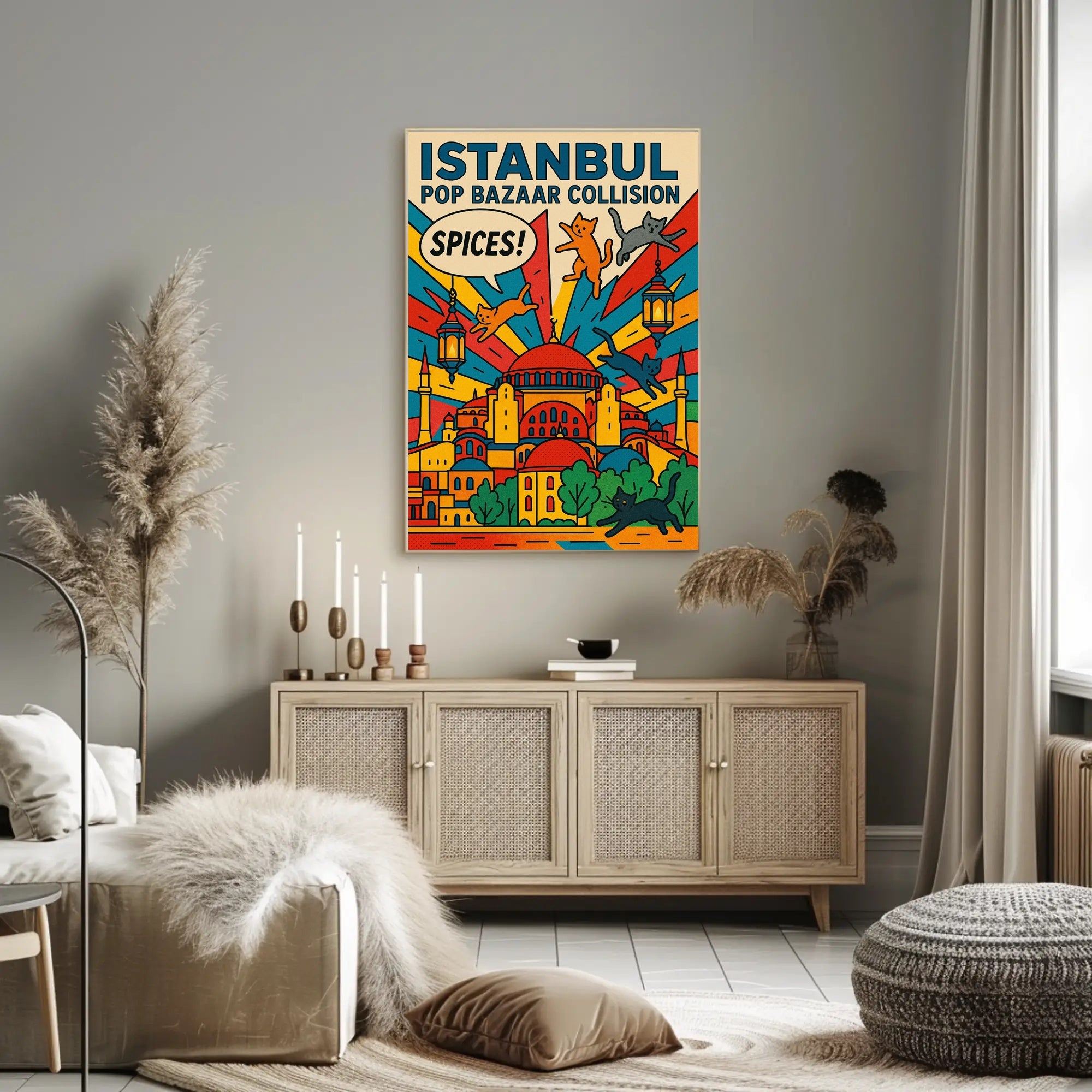 Vibrant Istanbul Bazaar Pop Art Urban Cityscape Poster PosterGoat