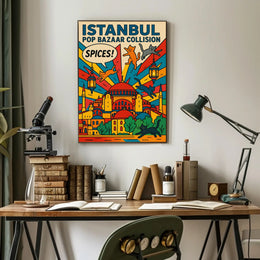 Vibrant Istanbul Bazaar Pop Art Urban Cityscape Poster PosterGoat