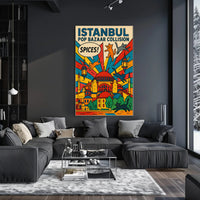 Vibrant Istanbul Bazaar Pop Art Urban Cityscape Poster PosterGoat