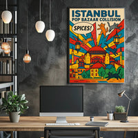 Vibrant Istanbul Bazaar Pop Art Urban Cityscape Poster PosterGoat