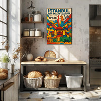 Vibrant Istanbul Bazaar Pop Art Urban Cityscape Poster PosterGoat