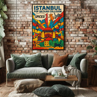 Vibrant Istanbul Bazaar Pop Art Urban Cityscape Poster PosterGoat