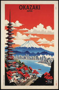 Vibrant Japanese Cityscape Vintage Artwork Travel Poster PosterGoat