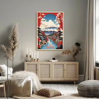 Vibrant Kyoto Landscape Travel Poster PosterGoat