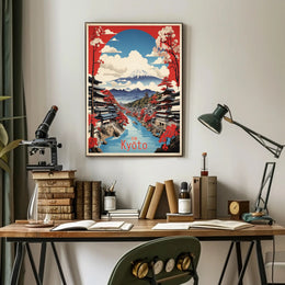 Vibrant Kyoto Landscape Travel Poster PosterGoat