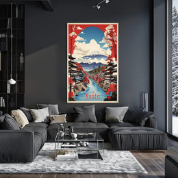 Vibrant Kyoto Landscape Travel Poster PosterGoat