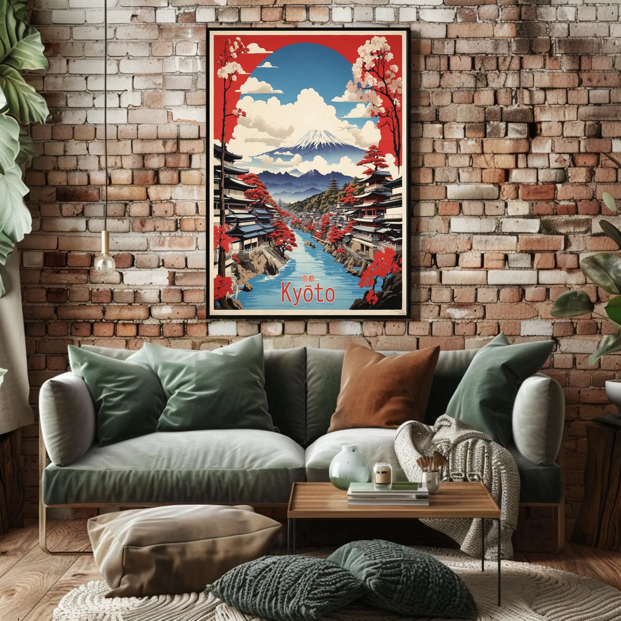 Vibrant Kyoto Landscape Travel Poster PosterGoat