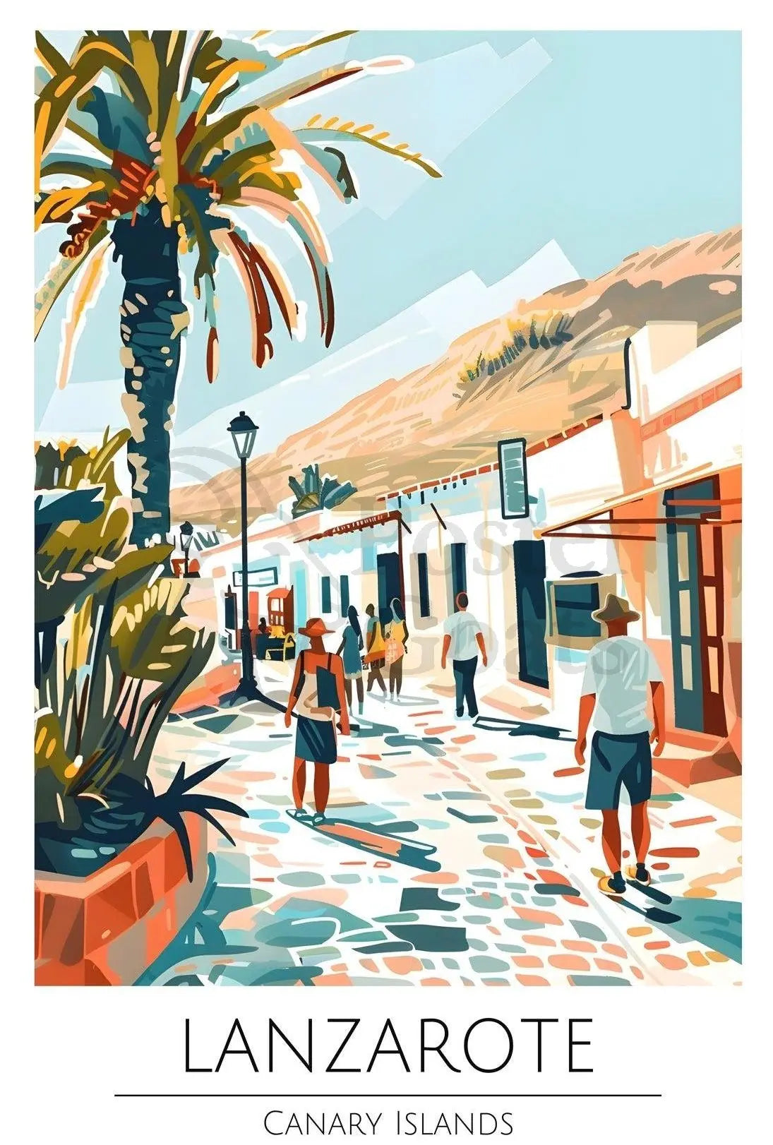 Vibrant Lanzarote Travel Poster for Island Wanderlust Enthusiasts PosterGoat