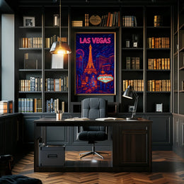 Vibrant Las Vegas Neon Nightlife Travel Poster PosterGoat