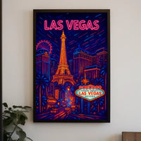 Vibrant Las Vegas Neon Nightlife Travel Poster PosterGoat
