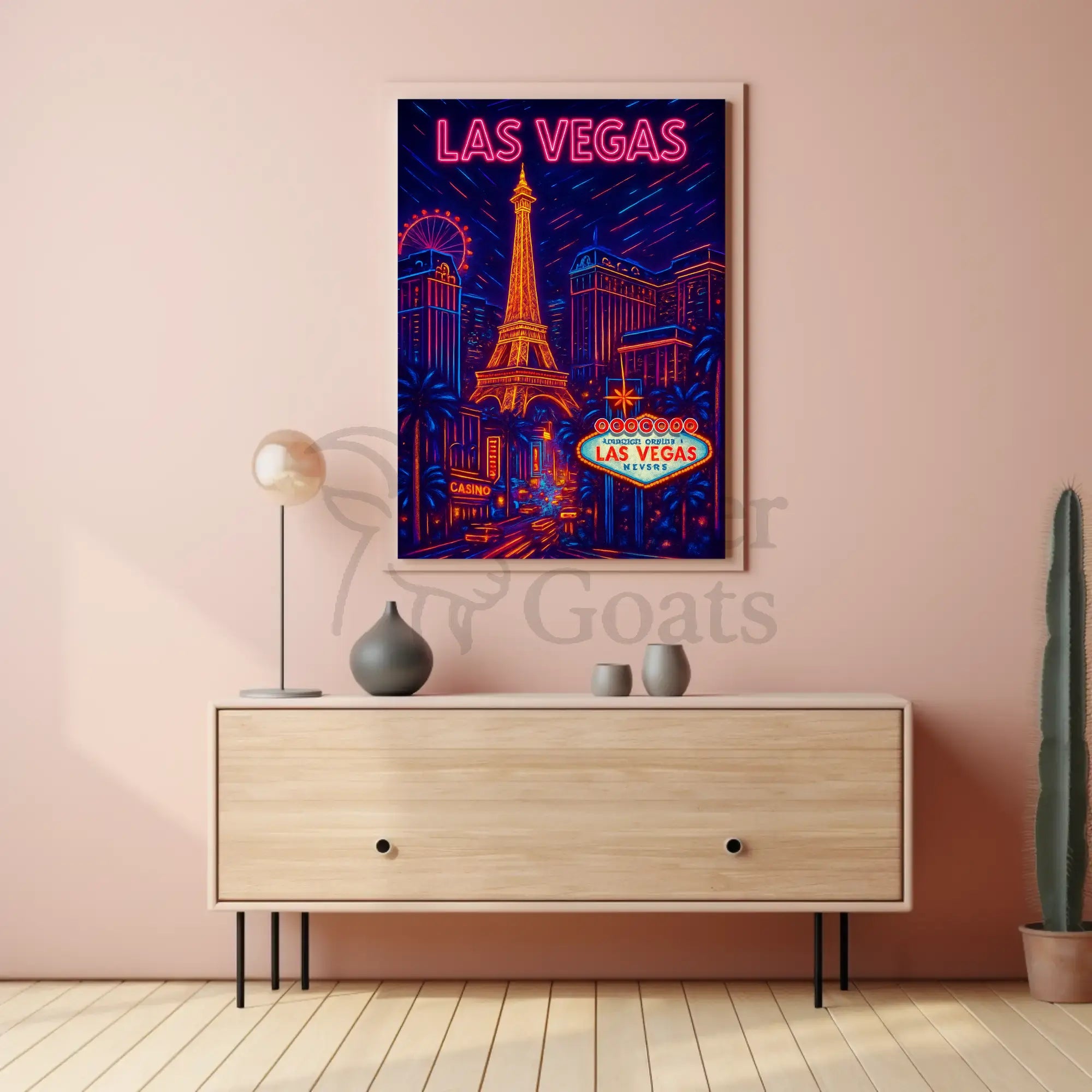 Vibrant Las Vegas Neon Nightlife Travel Poster PosterGoat