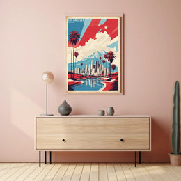 Vibrant Los Angeles Cityscape Art Poster - Urban or Cityscape Poster PosterGoat
