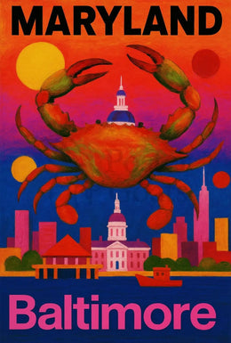 Vibrant Maryland Cityscape Travel Poster PosterGoat