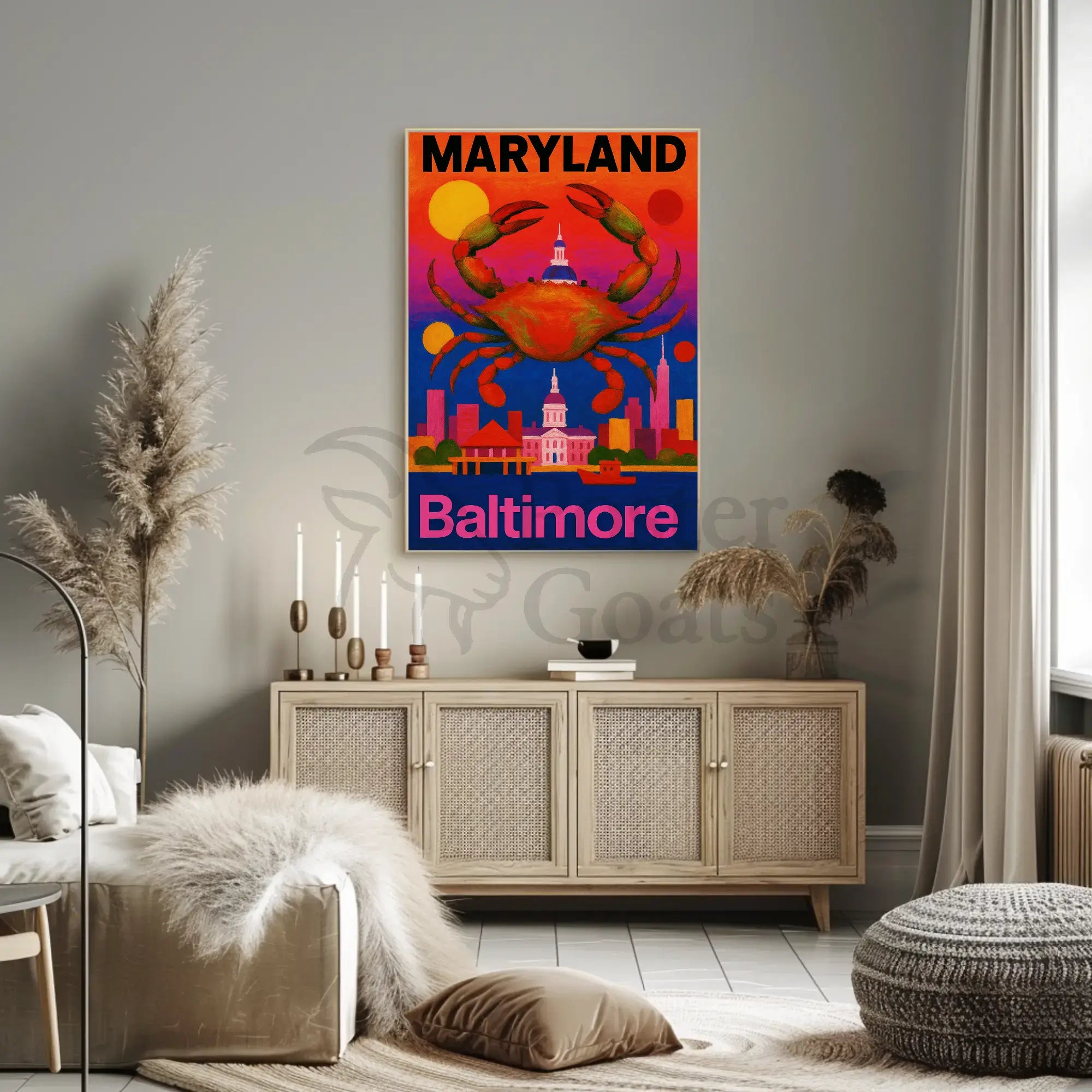 Vibrant Maryland Cityscape Travel Poster PosterGoat