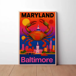Vibrant Maryland Cityscape Travel Poster PosterGoat