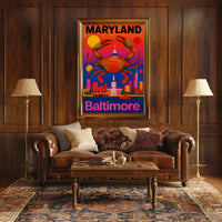 Vibrant Maryland Cityscape Travel Poster PosterGoat