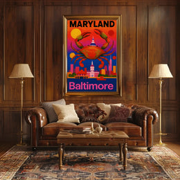 Vibrant Maryland Cityscape Travel Poster PosterGoat