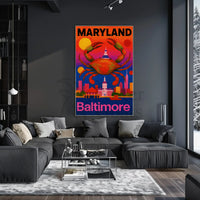 Vibrant Maryland Cityscape Travel Poster PosterGoat