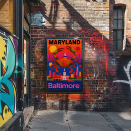 Vibrant Maryland Cityscape Travel Poster PosterGoat