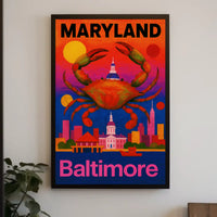 Vibrant Maryland Cityscape Travel Poster PosterGoat