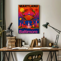 Vibrant Maryland Cityscape Travel Poster PosterGoat