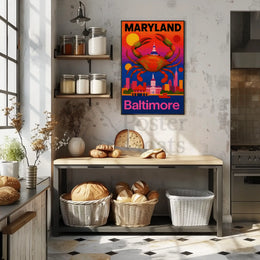 Vibrant Maryland Cityscape Travel Poster PosterGoat