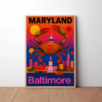 Vibrant Maryland Cityscape Travel Poster PosterGoat