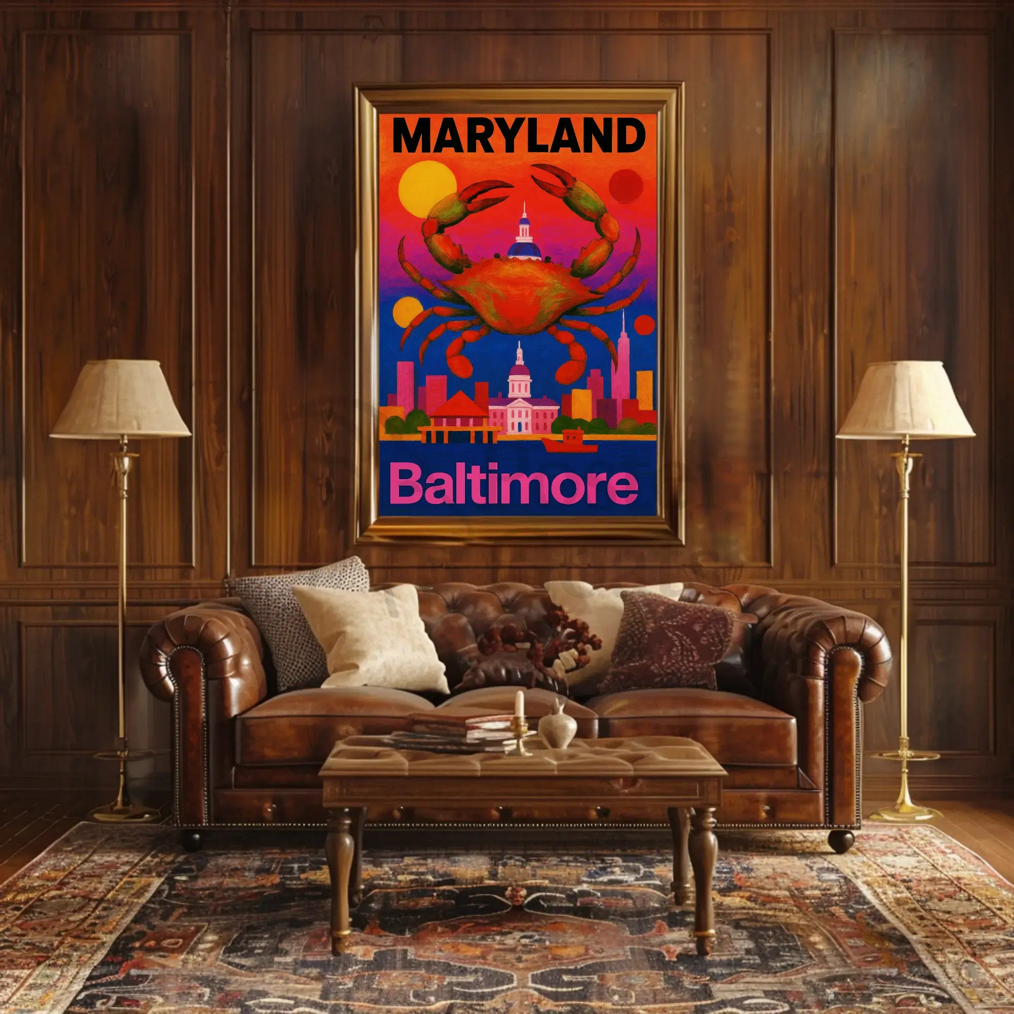 Vibrant Maryland Cityscape Travel Poster PosterGoat