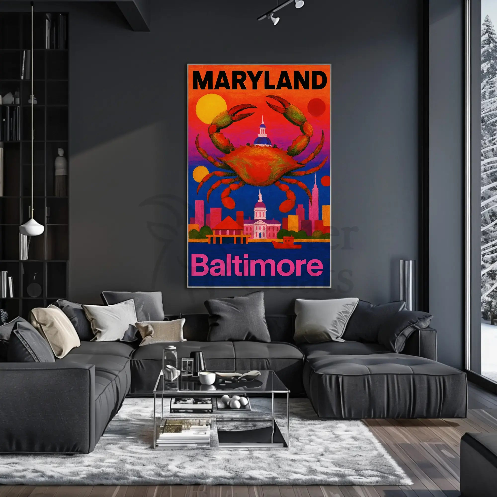 Vibrant Maryland Cityscape Travel Poster PosterGoat