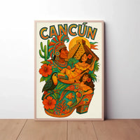 Vibrant Mayan Culture and Coastal Beauty Travel Poster PosterGoat