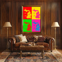 Vibrant Michigan Map Poster PosterGoat