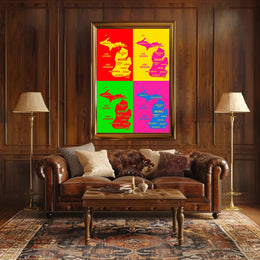 Vibrant Michigan Map Poster PosterGoat