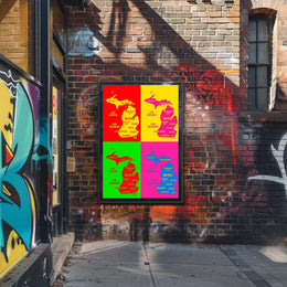 Vibrant Michigan Map Poster PosterGoat