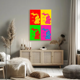 Vibrant Michigan Map Poster PosterGoat