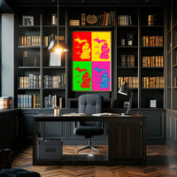 Vibrant Michigan Map Poster PosterGoat