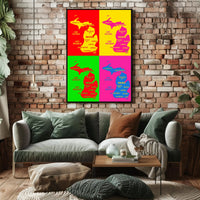 Vibrant Michigan Map Poster PosterGoat