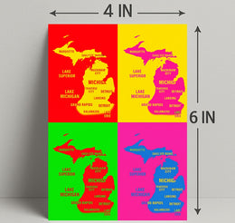 Vibrant Michigan Map Poster PosterGoat