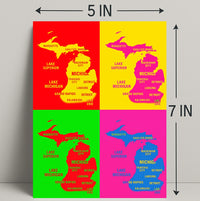 Vibrant Michigan Map Poster PosterGoat
