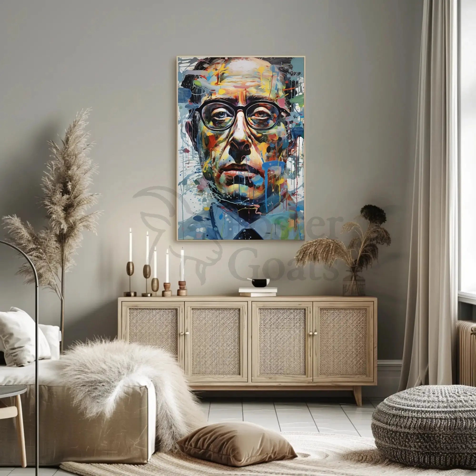 Vibrant Mid-Century Expressionism Portrait Artistic Poster PosterGoat