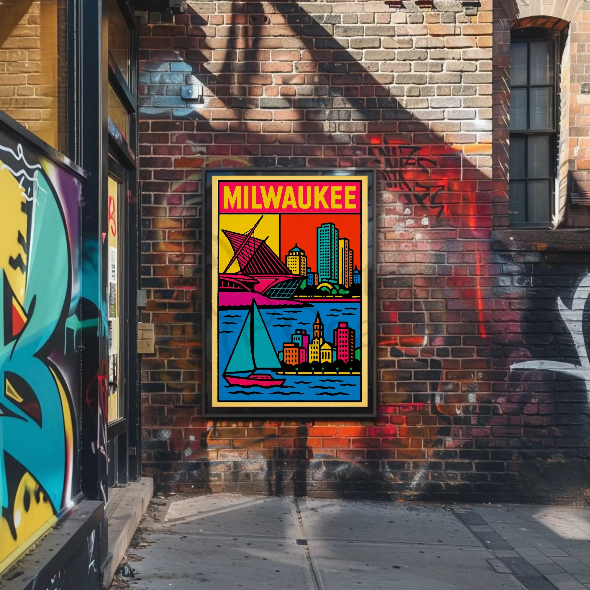 Vibrant Milwaukee Art Museum Travel Poster PosterGoat