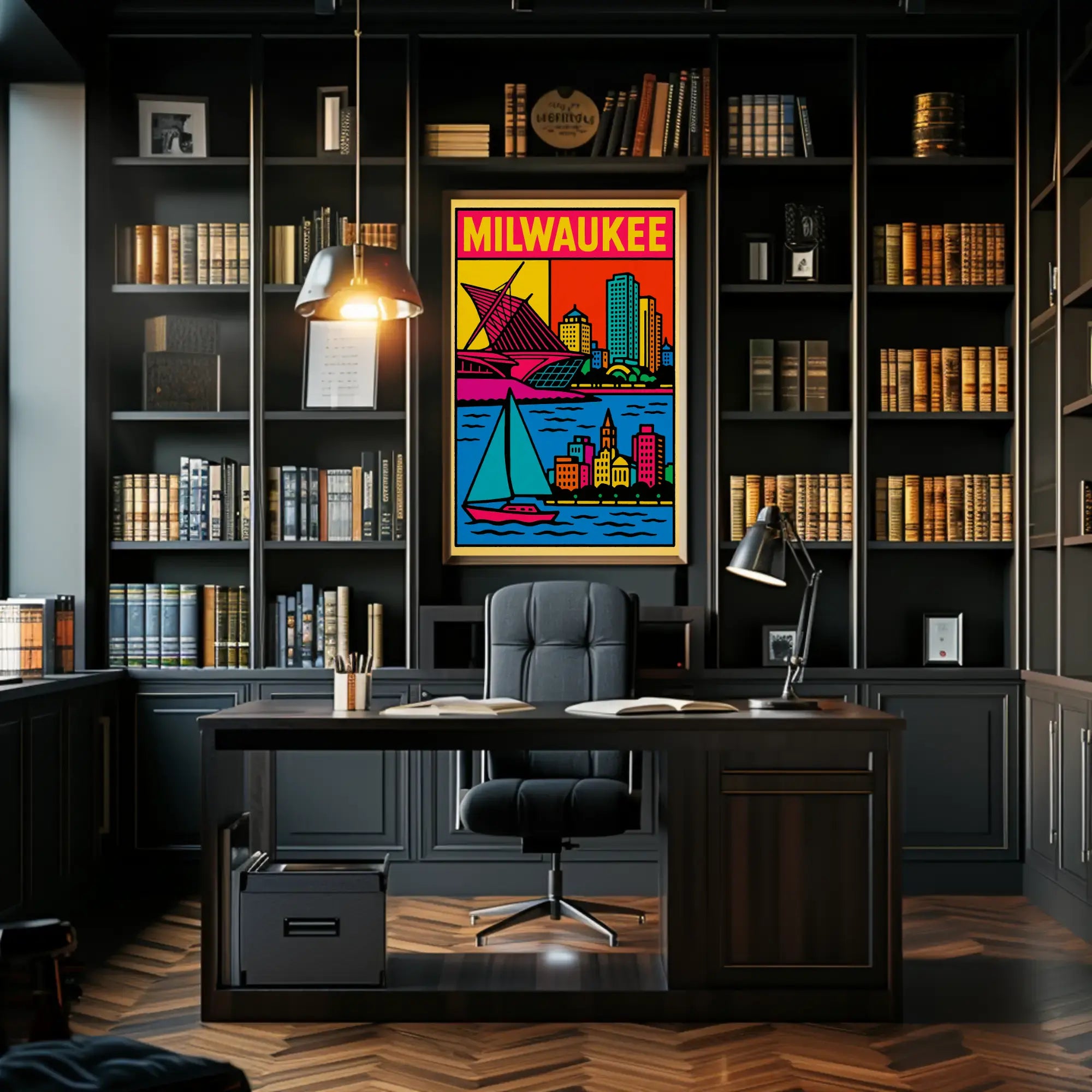 Vibrant Milwaukee Art Museum Travel Poster PosterGoat