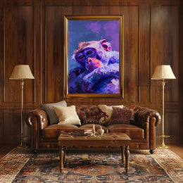 Vibrant Monkey Expression Abstract or Artistic Poster PosterGoat