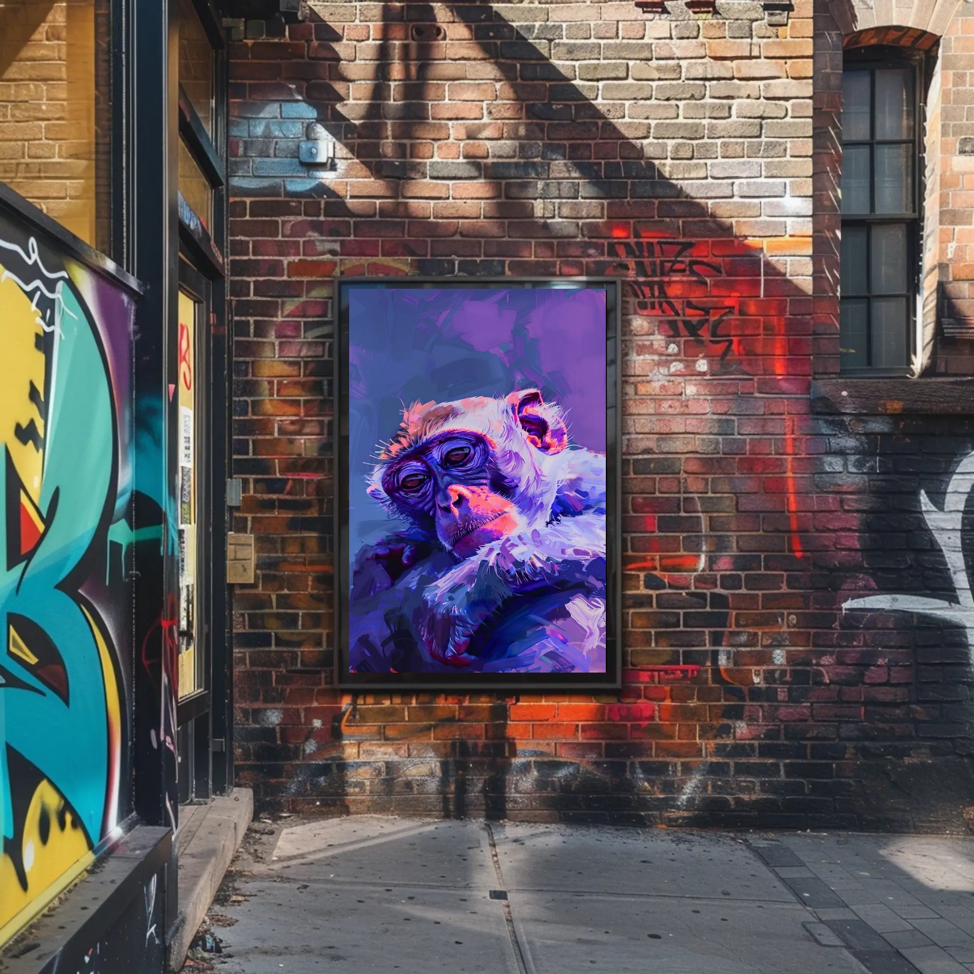 Vibrant Monkey Expression Abstract or Artistic Poster PosterGoat