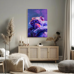 Vibrant Monkey Expression Abstract or Artistic Poster PosterGoat