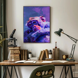 Vibrant Monkey Expression Abstract or Artistic Poster PosterGoat