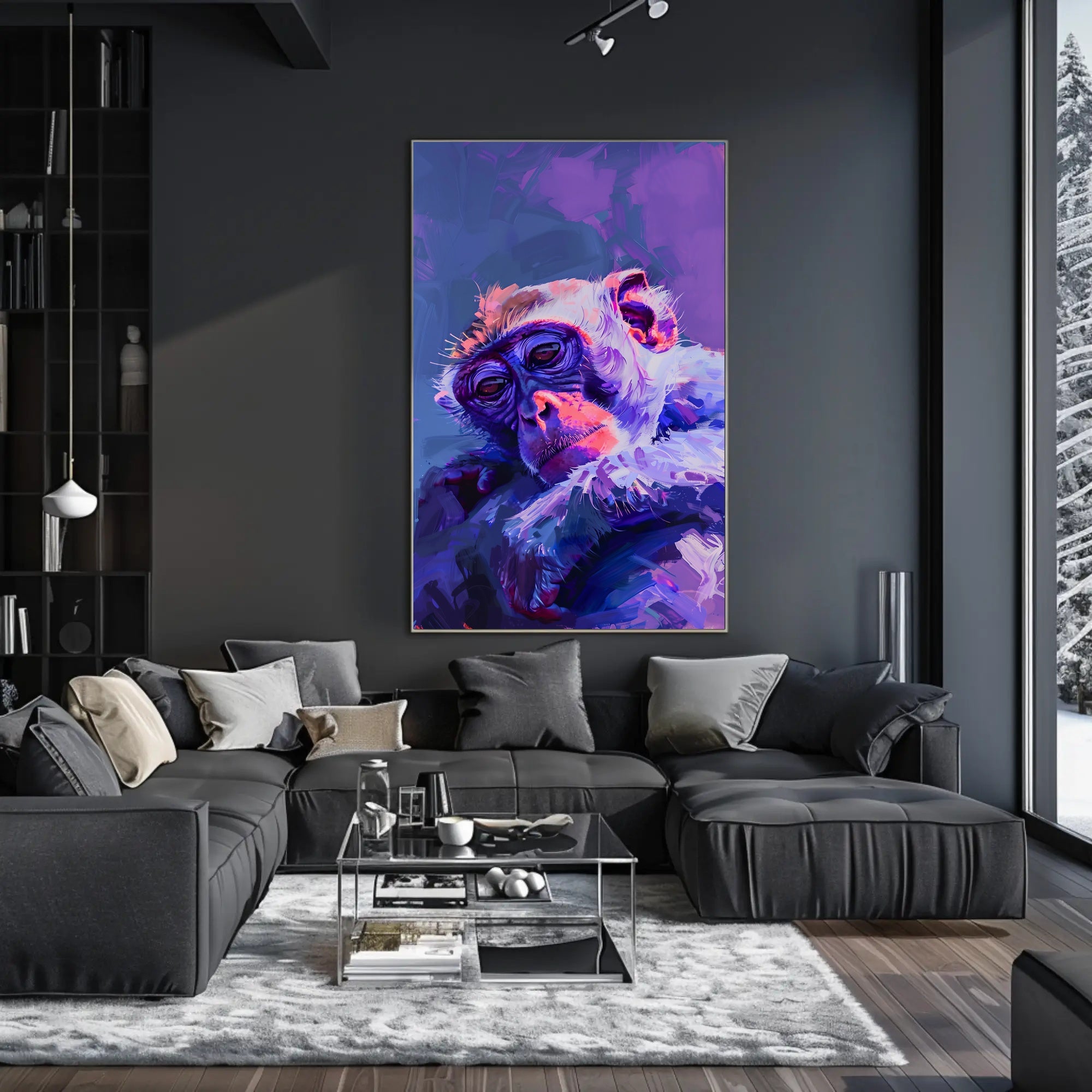 Vibrant Monkey Expression Abstract or Artistic Poster PosterGoat