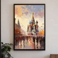 Vibrant Moscow Architecture Impressionism Cultural or Heritage Poster PosterGoat