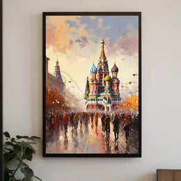 Vibrant Moscow Architecture Impressionism Cultural or Heritage Poster PosterGoat