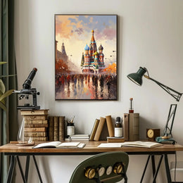 Vibrant Moscow Architecture Impressionism Cultural or Heritage Poster PosterGoat
